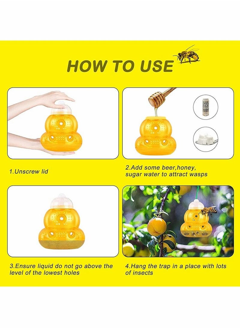 KASTWAVE Insect Trap, 2 Pack Bee Traps, Gourd Bee Traps, Wasp Trap For Hornet Bees Yellow Jackets, Insect Bee Catcher Non Toxic, Reusable, Hanging Outdoor Wasp Deterrent Killer  - Image 5