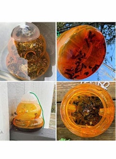 KASTWAVE Insect Trap, 2 Pack Bee Traps, Gourd Bee Traps, Wasp Trap For Hornet Bees Yellow Jackets, Insect Bee Catcher Non Toxic, Reusable, Hanging Outdoor Wasp Deterrent Killer  - Image 4