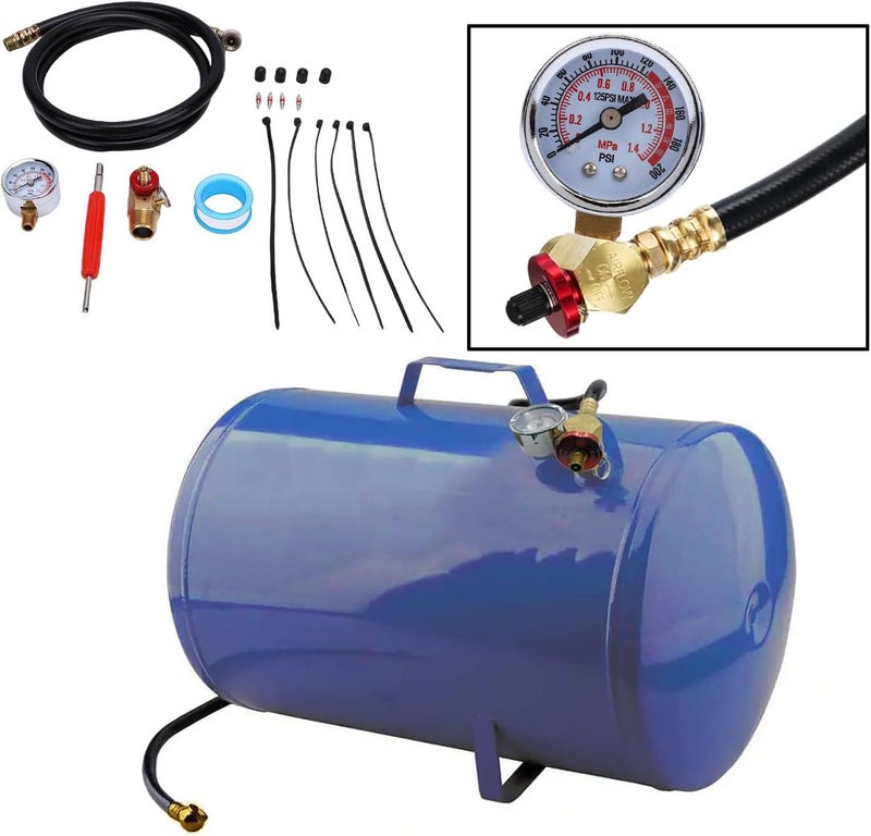 Luocute Air Tanking Repair Kit, Brass Safety Bypass Valve with Aluminum Knob and 0-200 PSI Pressure Gauges, 4ft PVC Hose with Brass Fittings, for RV Trailers and Camping Vehicles - Image 4