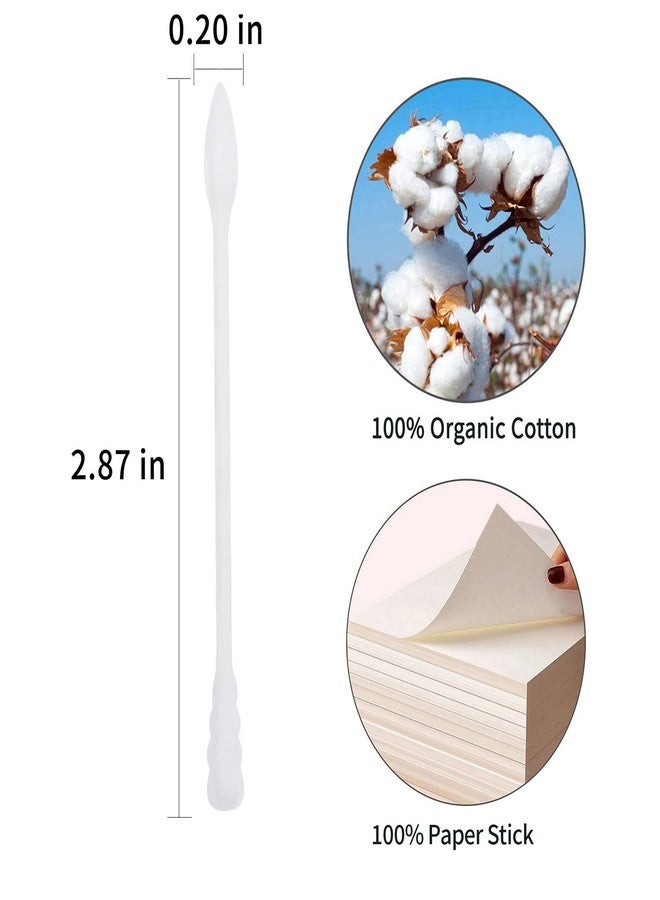 HOMEFOX White Cotton Swabs Spiral Pointed - 400 Count Organic Cotton Buds Double Side Tightly Wrapped Precision Cotton Tips Paper Stick Soft Gentle Lint-Free Cruelty-Free, Spiral & Pointy (White) - Image 3