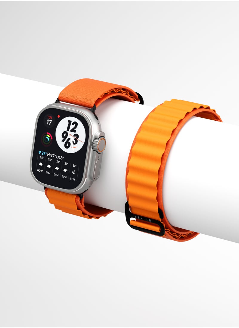 LEVELO Ace Loop Nylon Watch Strap 49mm / Sweat Resistant / Titanium G-Hook / Cleanable Strap / Stylish & Sporty Design / Premium Material / Easy Installation & Removal - Orange - pzsku/Z6611A846F2646C8DC805Z/45/_/1723717668/4207dc84-0b26-42d8-a9c8-f7ccab9928dd