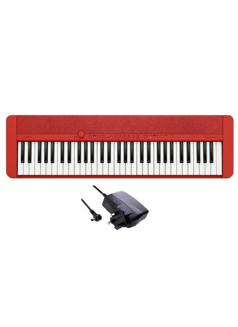 Casiotone.. Keyboards Red Color 61 keys ,61 Tones, Bluetooth, App link feature CT-S1RDC2.