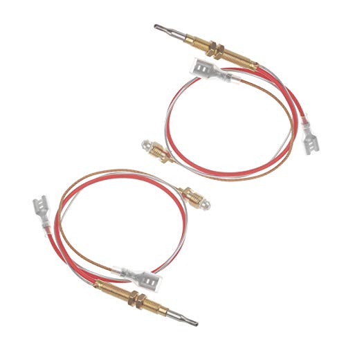 Timsec Outdoor Patio Heater Thermocouple Sensor, with M8 x 1 End Connection Nuts, M6 x 0.75 Thermocouple Head Thread and 2 Screw Nuts, 16.2" Length Wire and 0.25'' Flat Terminal - Image 1