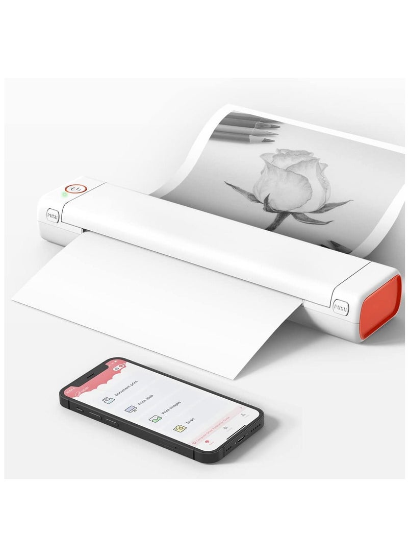 phomemo طابعة محمولة حرارية M80F-A4 تعمل بتقنية البلوتوث، طابعة مدمجة بدون حبر للسفر، تدعم الهاتف والكمبيوتر المحمول، طابعات صغيرة للاستخدام المنزلي والمركبات والاستنسل المدرسي (8.26 بوصة × 11.69 بوصة) - Image 1