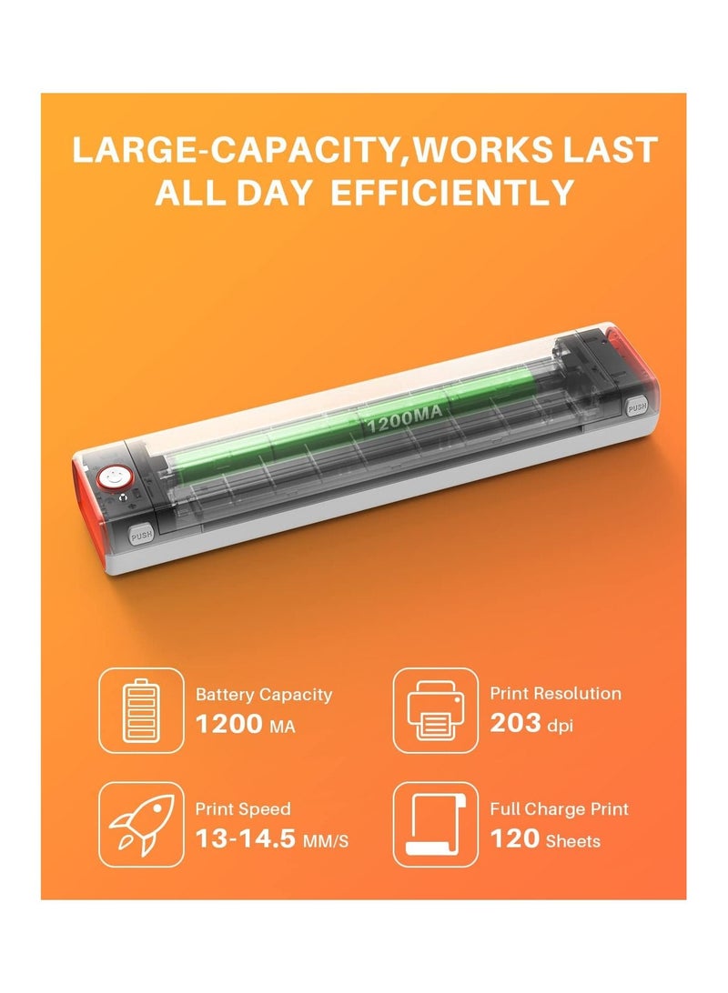 phomemo طابعة محمولة حرارية M80F-A4 تعمل بتقنية البلوتوث، طابعة مدمجة بدون حبر للسفر، تدعم الهاتف والكمبيوتر المحمول، طابعات صغيرة للاستخدام المنزلي والمركبات والاستنسل المدرسي (8.26 بوصة × 11.69 بوصة) - Image 3