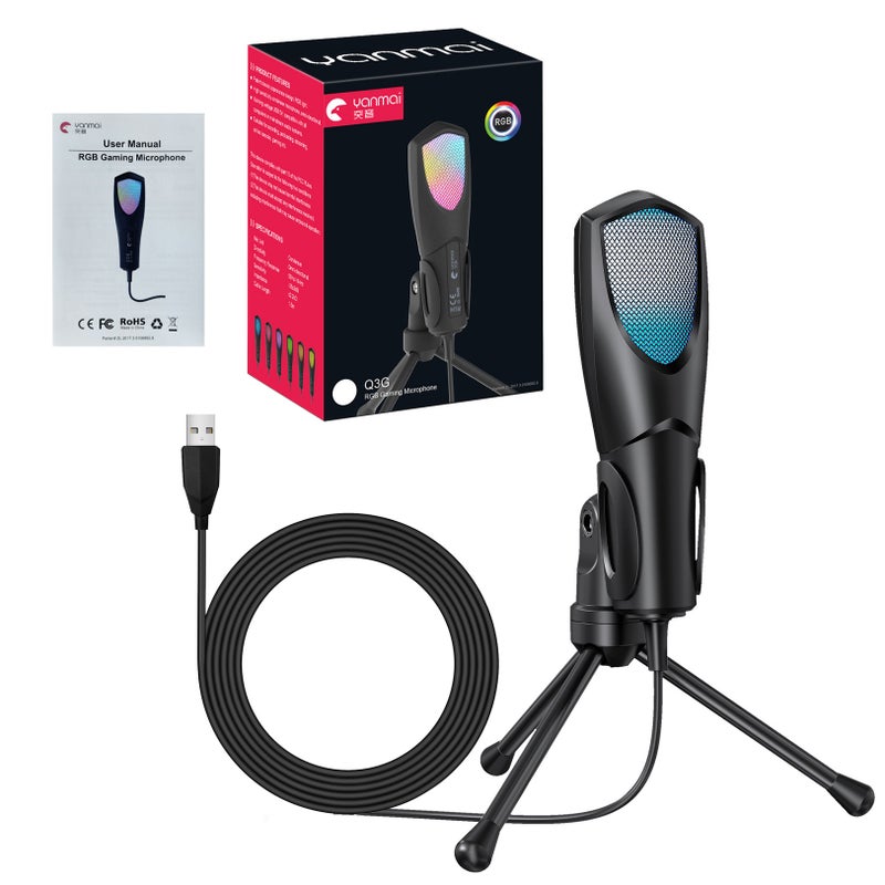 Computer Wheat Video Voice Microphone Anchor Mobile Phone Karaoke Condenser Microphone With Bracket - Image 1