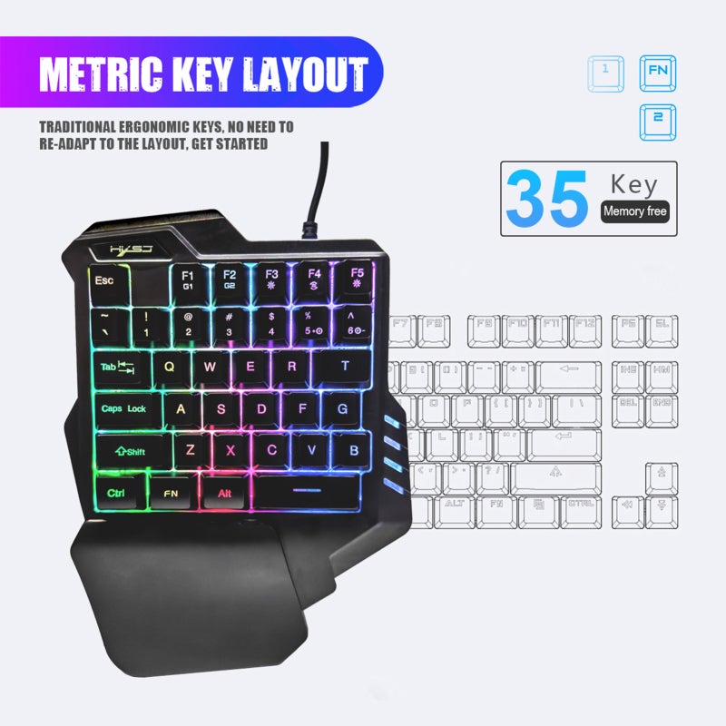 Gaming Mechanical Keyboard - 10+ Multi Platform Compatible Ergonomic Curved Layout Backlit Keyboard for PC, Mobile And Gaming Enthusiasts - Image 4