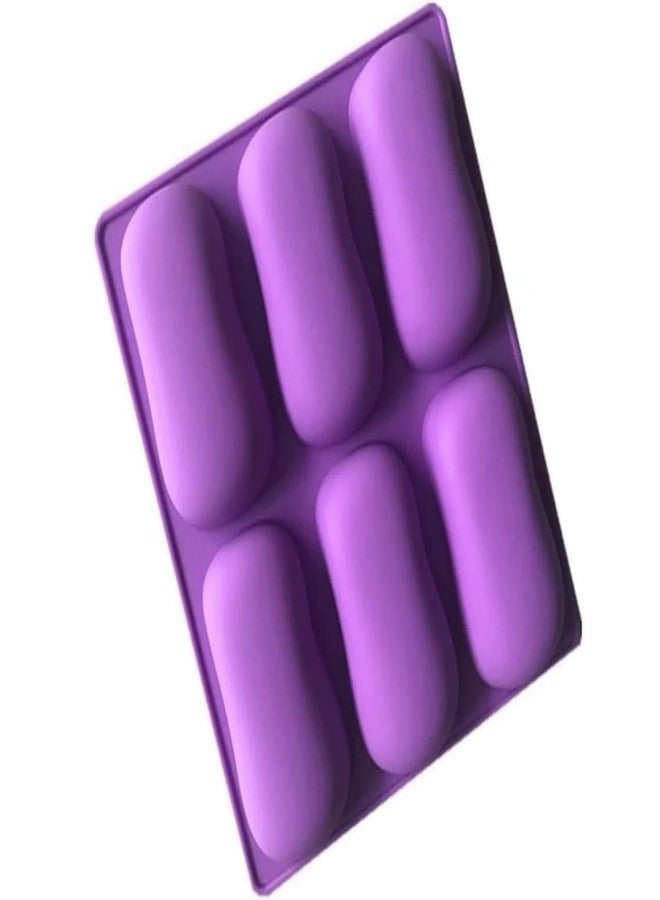 TP INCORP Silicone Soap Mould, 6-Cavity Cupcake Shape, Purple, Ice Tray Candy Making Tool - Image 1