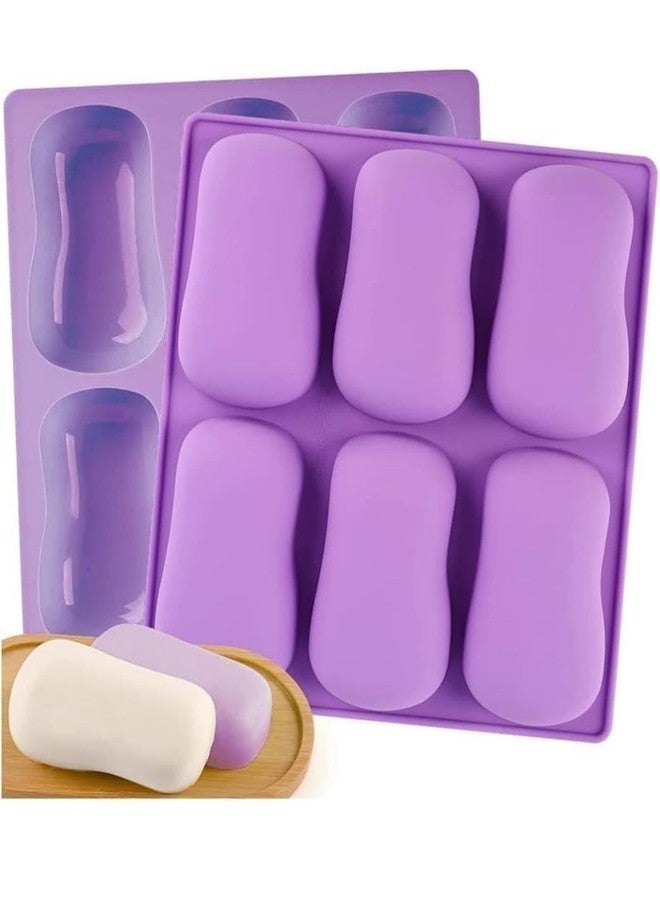 TP INCORP Silicone Soap Mould, 6-Cavity Cupcake Shape, Purple, Ice Tray Candy Making Tool - Image 2