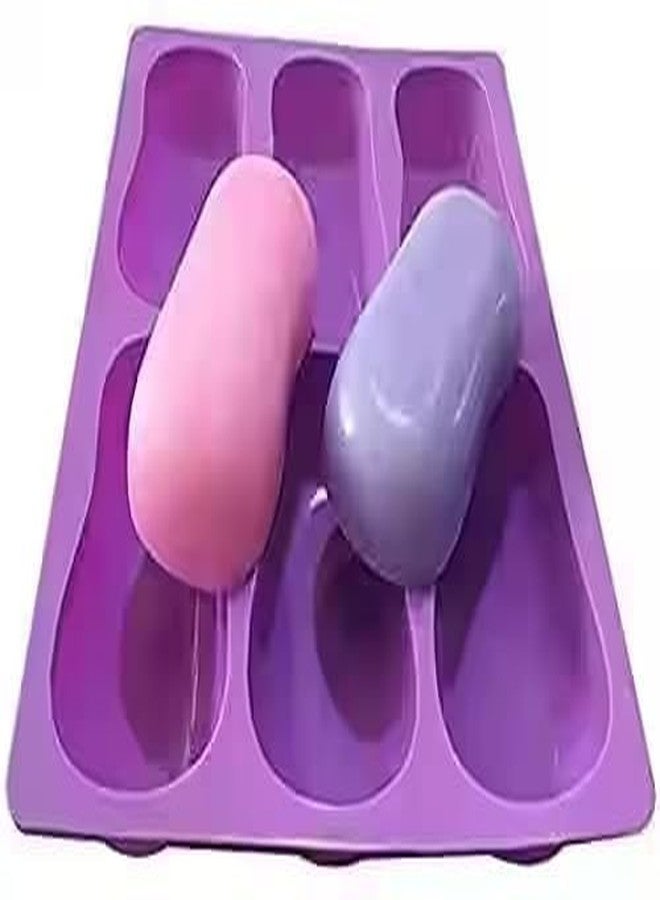 TP INCORP Silicone Soap Mould, 6-Cavity Cupcake Shape, Purple, Ice Tray Candy Making Tool - Image 3