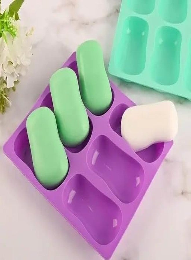 TP INCORP Silicone Soap Mould, 6-Cavity Cupcake Shape, Purple, Ice Tray Candy Making Tool - Image 4