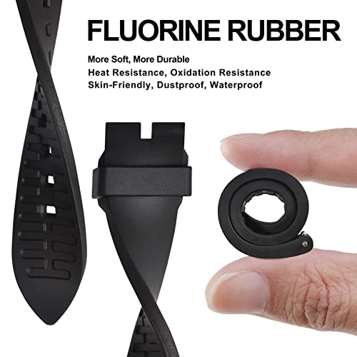 ANNEFIT Premium Silicone Watch Band Quick Release Fluoro Rubber Strap 18mm with Gold Buckle Black - Image 3