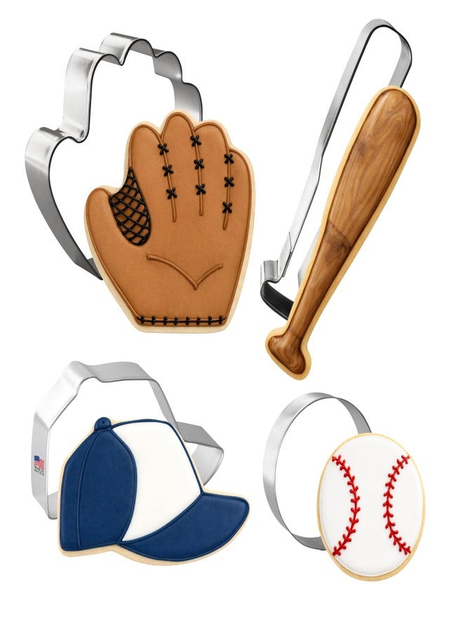 Foose Baseball Cookie Cutter 4 Pc Set. USA Tin Plate Steel - By Foose - Image 1