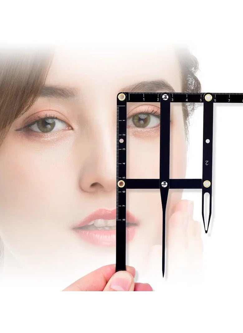 Goolsky 1pc Stainless Steel Microblading Balance Positioning Eyebrow Mapping Ruler,  Measurement Tool For Tattoo Measuring  - Image 1