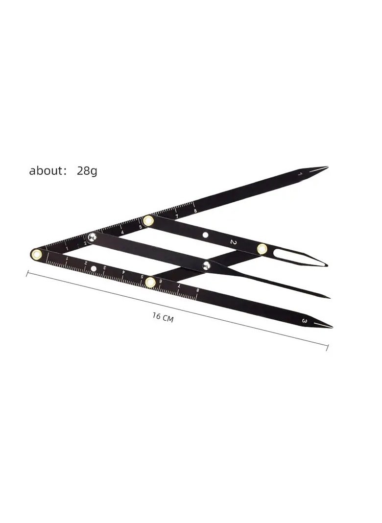 Goolsky 1pc Stainless Steel Microblading Balance Positioning Eyebrow Mapping Ruler,  Measurement Tool For Tattoo Measuring  - Image 3