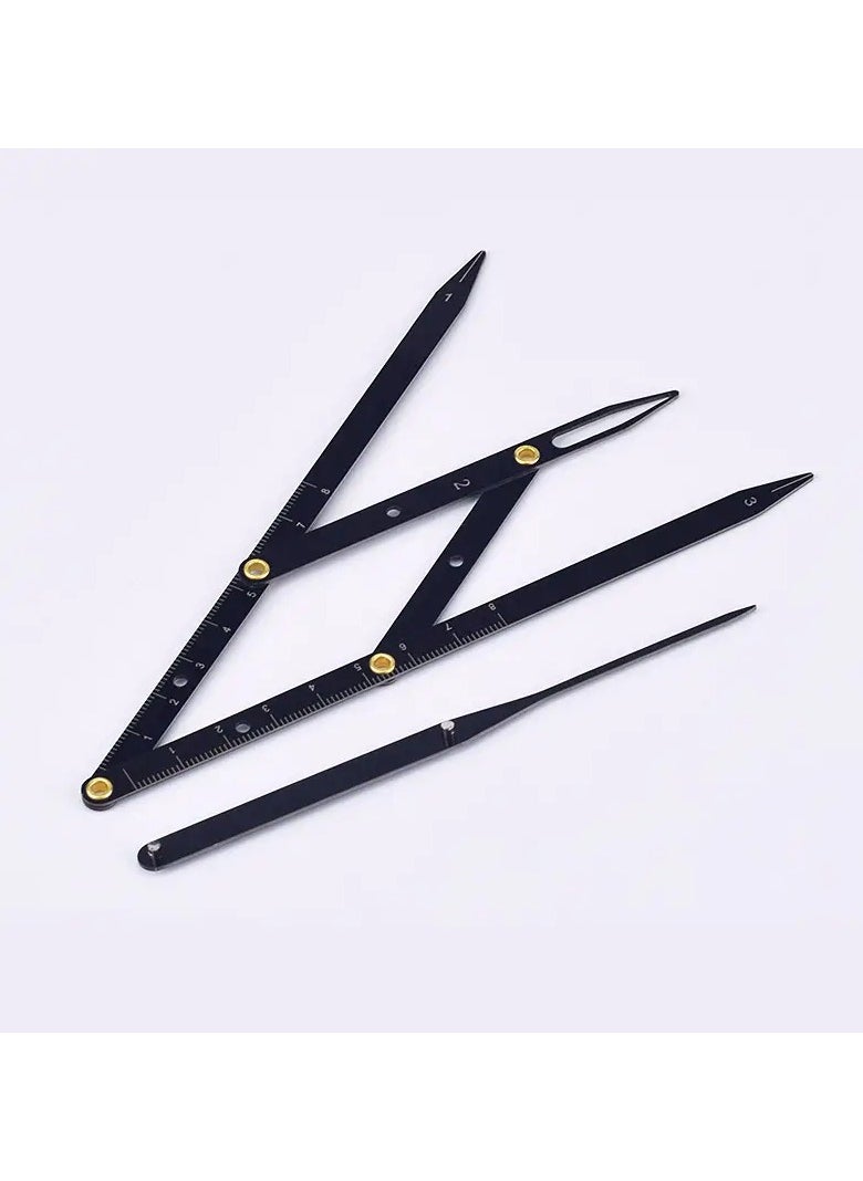 Goolsky 1pc Stainless Steel Microblading Balance Positioning Eyebrow Mapping Ruler,  Measurement Tool For Tattoo Measuring  - Image 4