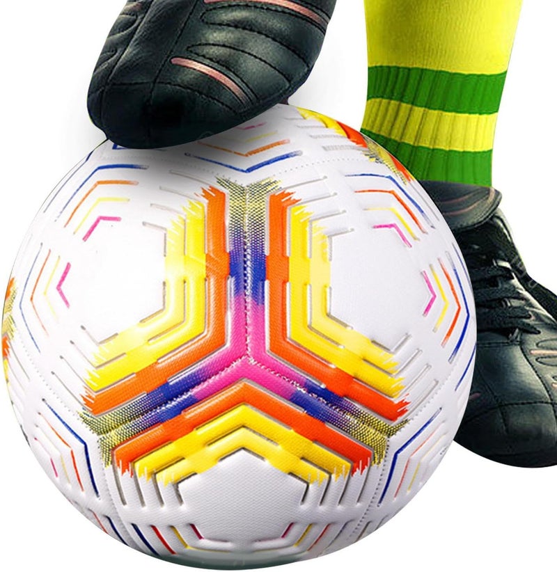 GLEVAR Training Soccer Ball Size 5 PU Leather with Thermal Bonding â€“ Match Control, High Grip Surface, Multi-Surface Use, Great for Kids, Adults, Schools, Gifting & Everyday Play - Image 1