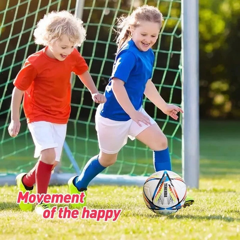 GLEVAR Training Soccer Ball Size 5 PU Leather with Thermal Bonding â€“ Match Control, High Grip Surface, Multi-Surface Use, Great for Kids, Adults, Schools, Gifting & Everyday Play - Image 4