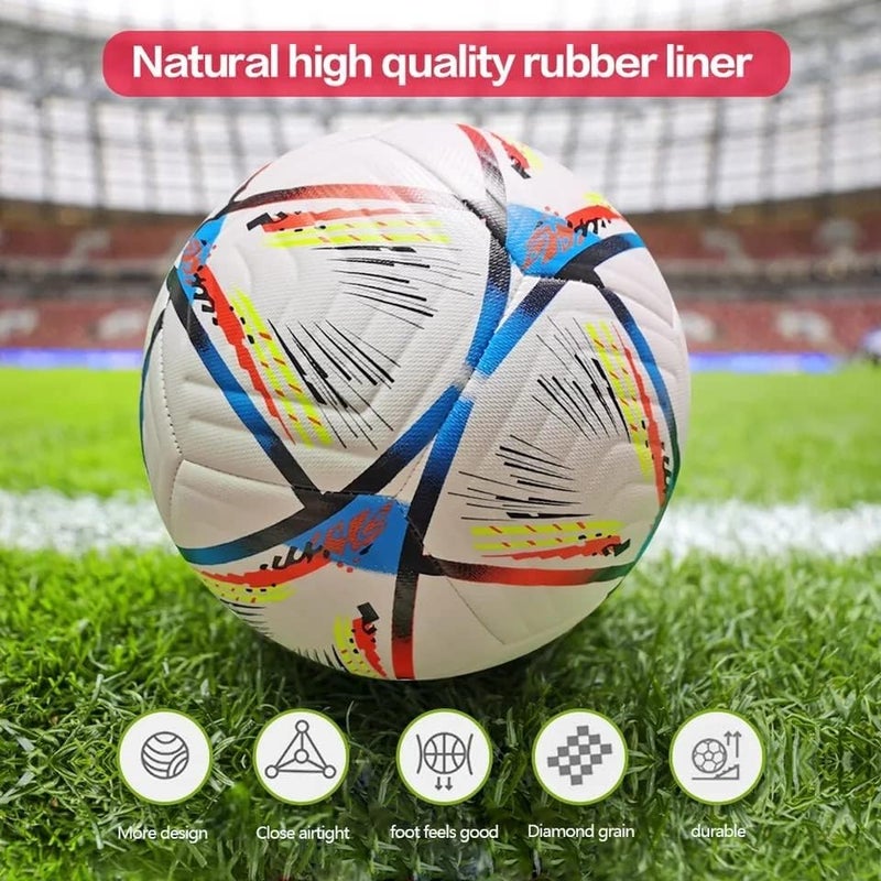 GLEVAR Training Soccer Ball Size 5 PU Leather with Thermal Bonding â€“ Match Control, High Grip Surface, Multi-Surface Use, Great for Kids, Adults, Schools, Gifting & Everyday Play - Image 3