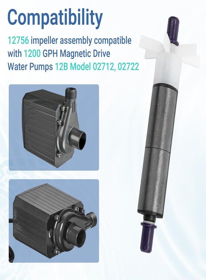 Ximoon مروحة مضخة بديلة 12B رقم 12756 لمضخات Danner Mag Drive موديلات 02712 و02722 و40132، مجموعة مروحة مغناطيسية لأنظمة ترشيح أحواض الأسماك - Image 2