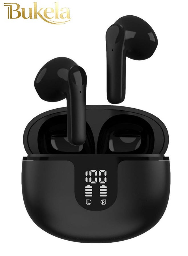 كيلا سماعات أذن لاسلكية رياضية جديدة مقاومة للماء TWS، سماعات بلوتوث مع شاشة رقمية LED لأجهزة iPhone وIOS وAndroid وWindows باللون الأسود - Image 1