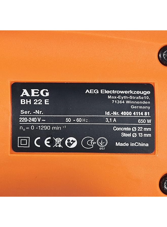 أيج مطرقة دوارة Bh22E 650 وات Sds Plus باللون البرتقالي والأسود - Image 5