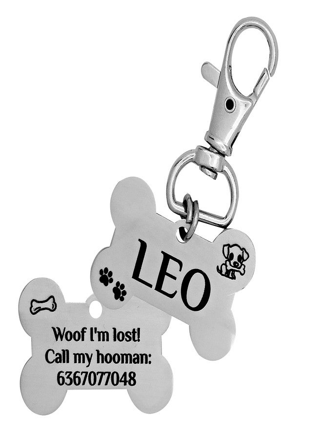 BAMALI TRENDZ Pet ID Tag Customize Black Laser Engraved Matt Finish Name Collar Tag for Your Loving Pet Dog, Cat, Puppy, Horse. Personalize Photo engrave Tag (Bone Small) - Image 1