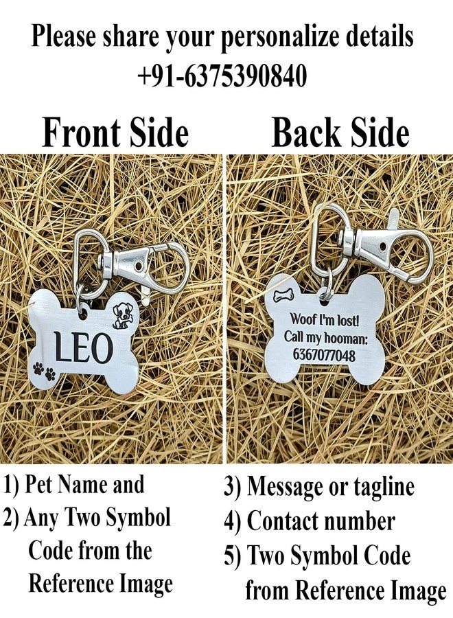 BAMALI TRENDZ Pet ID Tag Customize Black Laser Engraved Matt Finish Name Collar Tag for Your Loving Pet Dog, Cat, Puppy, Horse. Personalize Photo engrave Tag (Bone Small) - Image 3