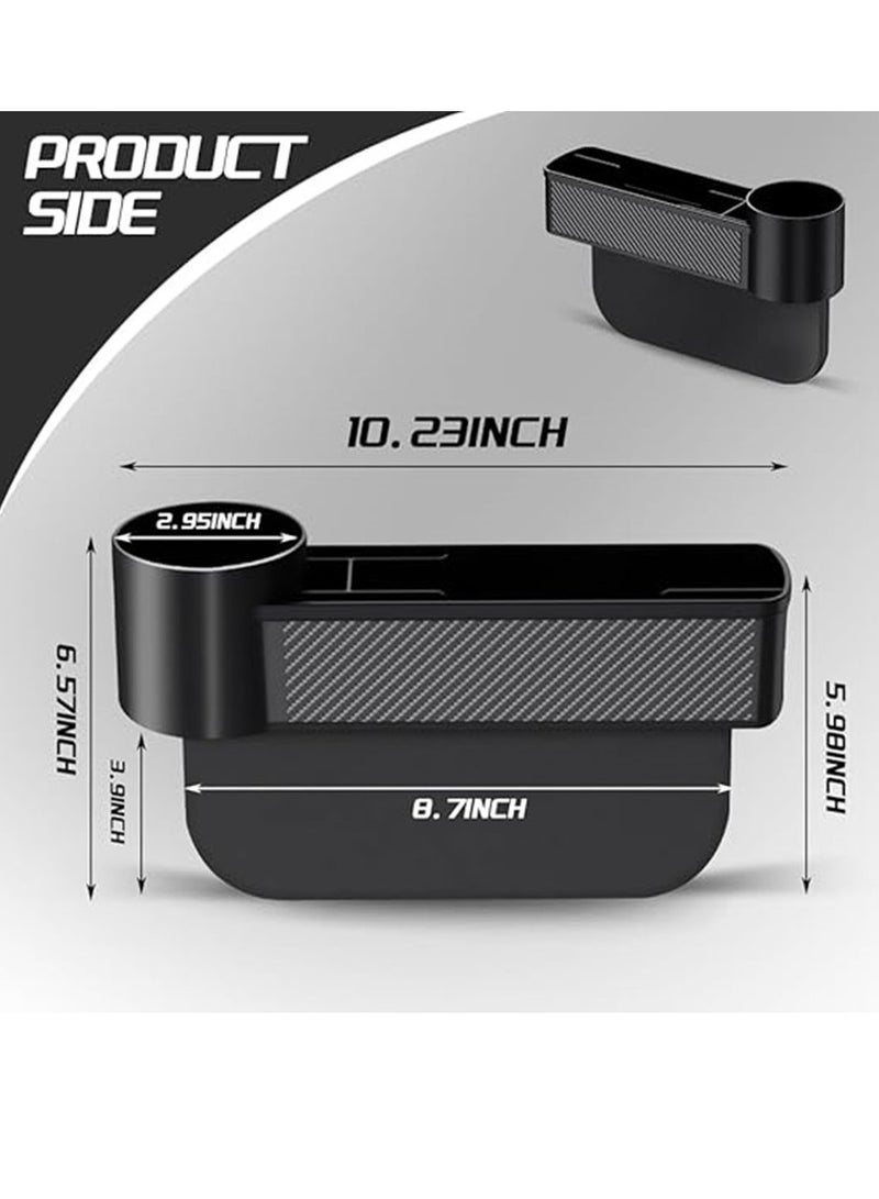 Generic Car Seat Gap Filler, Car Seat Organizer with Cup Holder, Practical Car Seat Storage Box for Car Accessories Interior,Holding Phone, Wallet, Cup 1PC Black  - Image 4