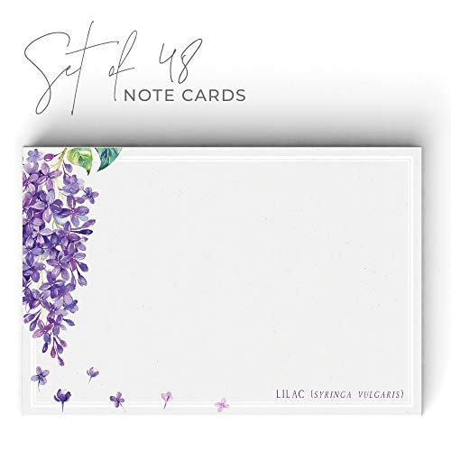 Dashleigh Floral Lilac Note Cards, Thick Heavy Cardstock A6, 4 x 6 inches, The Gift Collection, Set of 48 - Image 5