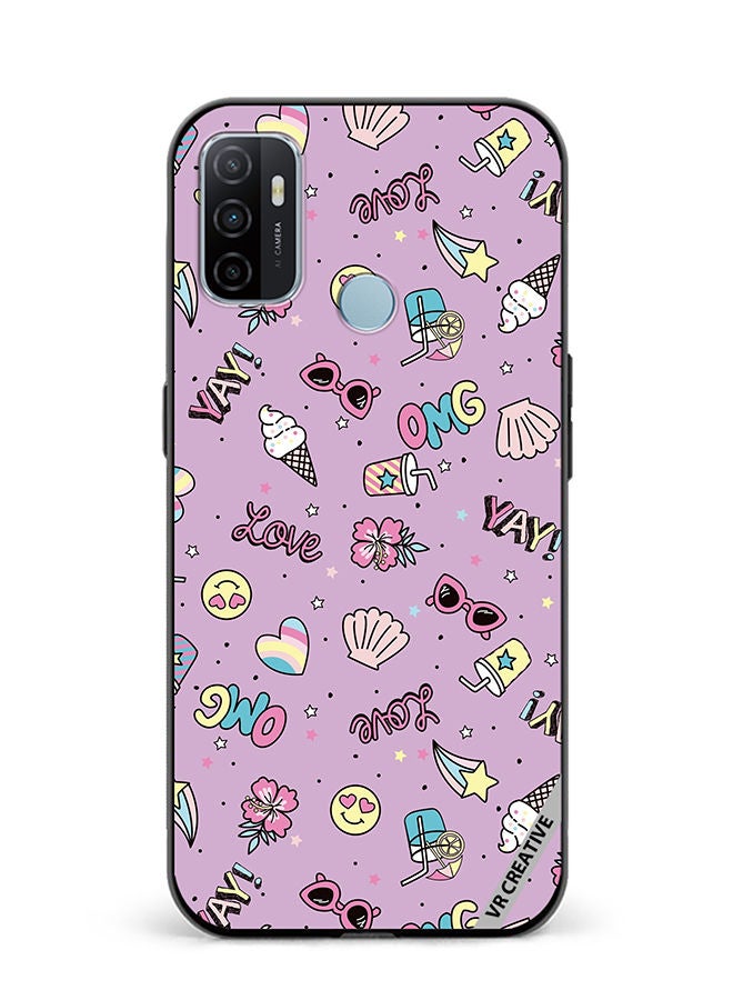 VR CREATIVE Protective Case Cover For Oppo A53 Cute Star Girl Design Multicolour - Image 1