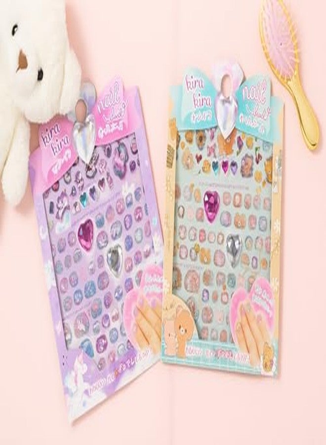 Asera ملصقات تزيين الأظافر من أسيرا - ملصقات أظافر كاواي لطيفة، ورقتان ذاتيتان اللصق لتزيين الأظافر بنفسك، إكسسوارات تزيين الأظافر العصرية للفتيات والسيدات. - Image 1