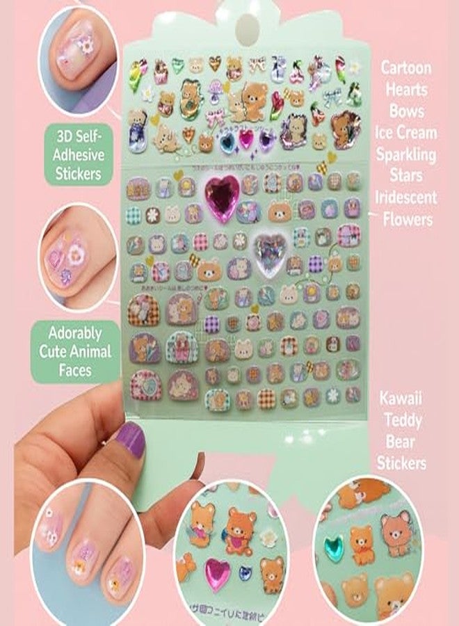 Asera ملصقات تزيين الأظافر من أسيرا - ملصقات أظافر كاواي لطيفة، ورقتان ذاتيتان اللصق لتزيين الأظافر بنفسك، إكسسوارات تزيين الأظافر العصرية للفتيات والسيدات. - Image 4