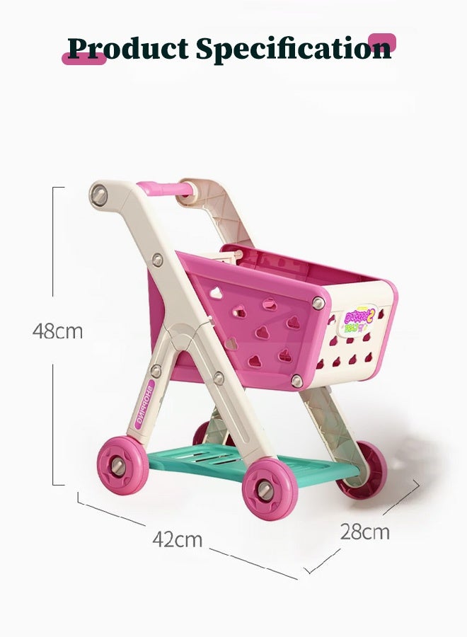 Simulated shopping cart toys, Children's handcart shopping toys, Simulated shopping cart, Fun accessories, Fruits and Vegetables, Snack box, Role playing toys, Children's toys  - Image 3