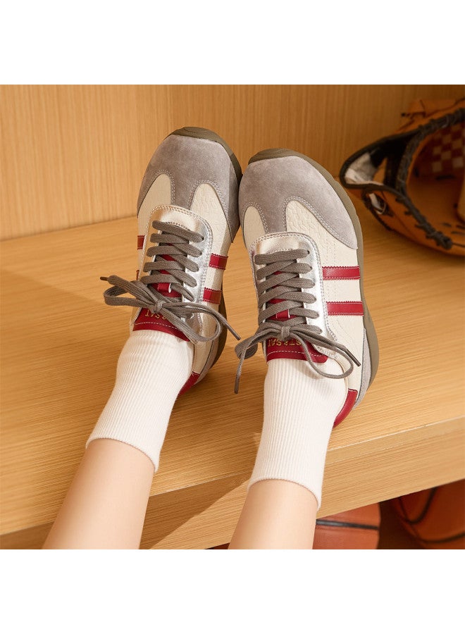 St&Sat Saturday Silver Women's Shoes 26 Spring Women's Casual Shoes Versatile German Training Shoes Women's Leather Sports Shoes Women's Running - Image 5