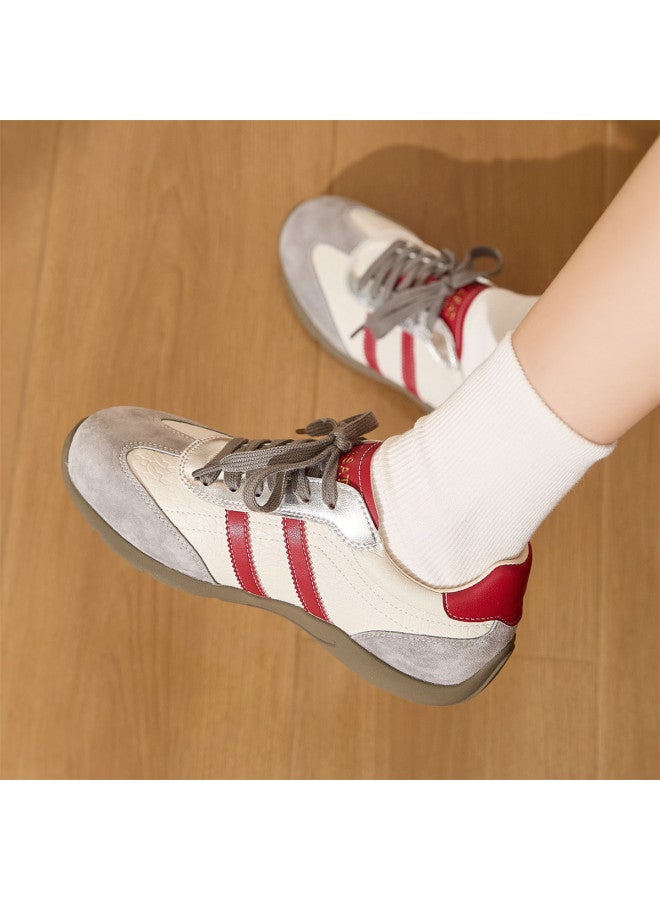 St&Sat Saturday Silver Women's Shoes 26 Spring Women's Casual Shoes Versatile German Training Shoes Women's Leather Sports Shoes Women's Running - Image 2