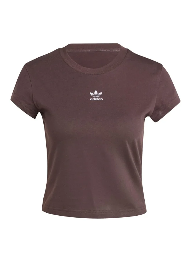 اديداس adidas ESS SLIM TEE Brown Originals Women T-SHIRTS