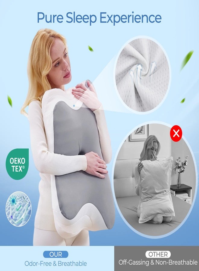 BDEUS Ergonomic Cervical Neck Pillow for Sleeping - Memory Foam Pillow with Massage Nodes for Neck Pain Relief, Side Sleeper & Back Support, CertiPUR-US Certified, Grey - Image 3