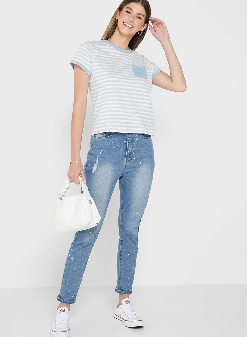 BRAVE SOUL Pocket Detail T-shirt