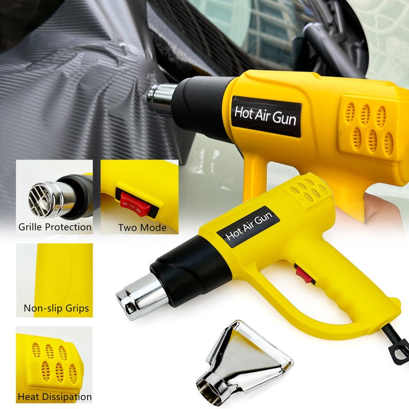 CARTINTS Vehicle Wrap Kit Heat Gun for Vinyl Wrap Window Film Decal, Car Paint Protection Film Kit Tinting Tools With Silicone Squeegee, 9mm Knife Blades, Felt Squeegee, 500ml Empty Spray Bottle,Micro Squeegee - Image 2