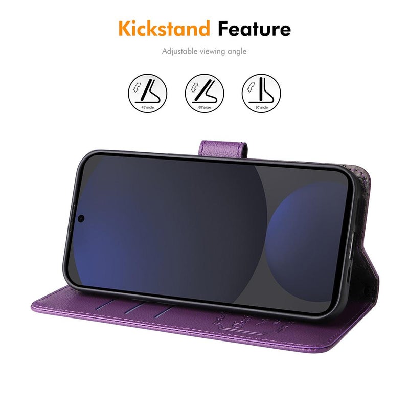 ENKAY For Tecno Pop 10 / Spark Go 2 Rfid Blocking Wallet Kickstand Litchi Texture Leather Phone Case(Purple) - Image 4