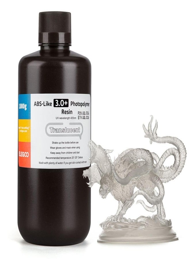 إليجو راتنج ELEGOO الشبيه بـ ABS 3.0+، راتنج بوليمر ضوئي مُطوَّر للطابعات ثلاثية الأبعاد، مقاومة أعلى للحرارة، سريع التصلب، عالي الدقة، غير شفاف، 1000 غرام - Image 1
