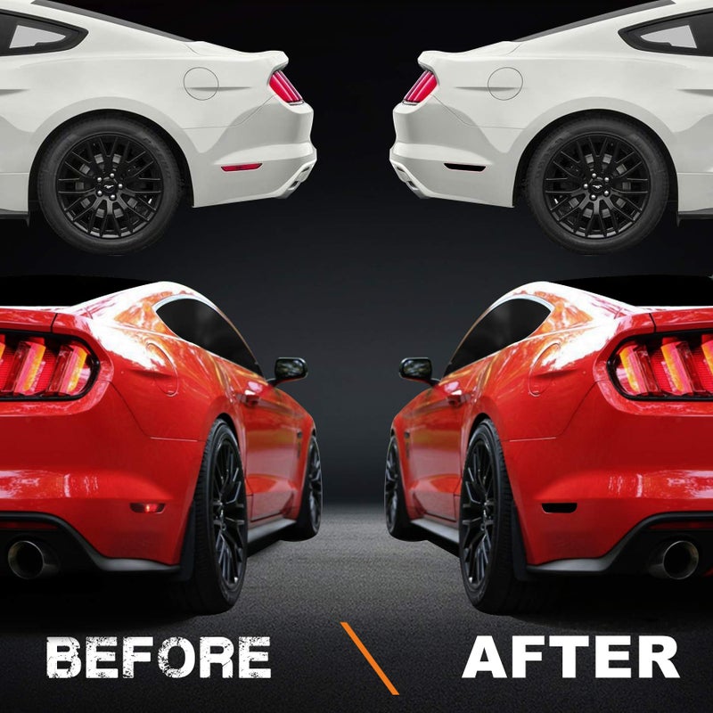 NDRUSH Blackout Side Marker Lights Vinyl Tint Film Precut Overlay Air-Release Rear Sidemarker Wrap Cover Compatible with 2015-19 Ford Mustang - Image 2