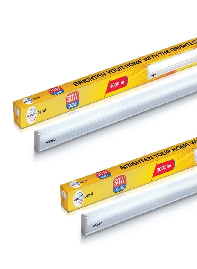 ويبرو مصباح LED من ويبرو جارنت بقوة 30 واط للمنزل والمكتب | 4 أقدام | ضوء نهاري بارد (6500 كلفن) مع 3000 لومن | حماية من زيادة التيار الكهربائي حتى 4 كيلو فولت | مصباح أنبوبي ساطع وموفر للطاقة للمساحات الكبيرة | متخصص في المنازل والمكاتب | عبوة من قطعتين - Image 1