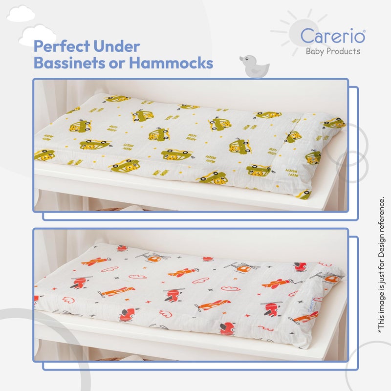 Carerio Newborn Baby Godadi, Soft Mulmul Cotton Baby Bed, Godadi, Crib Sheet, Cartoon Mat Bedding, Multicolor (Medium, Pack of 2 (03)) - Image 3