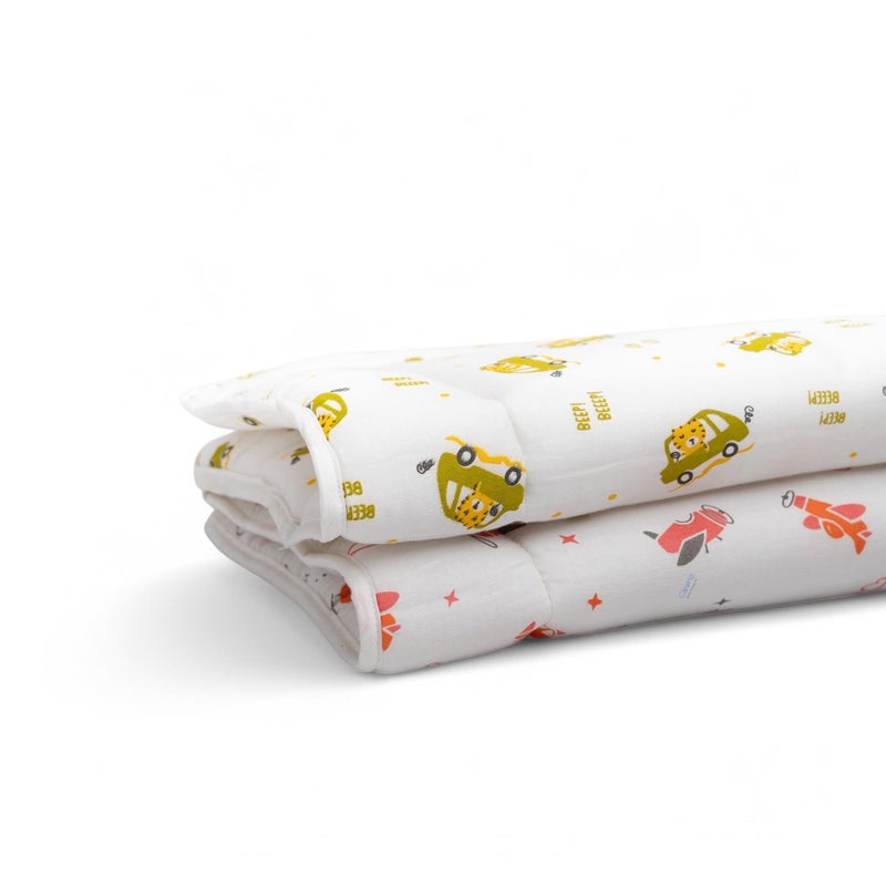Carerio Newborn Baby Godadi, Soft Mulmul Cotton Baby Bed, Godadi, Crib Sheet, Cartoon Mat Bedding, Multicolor (Medium, Pack of 2 (03)) - Image 1