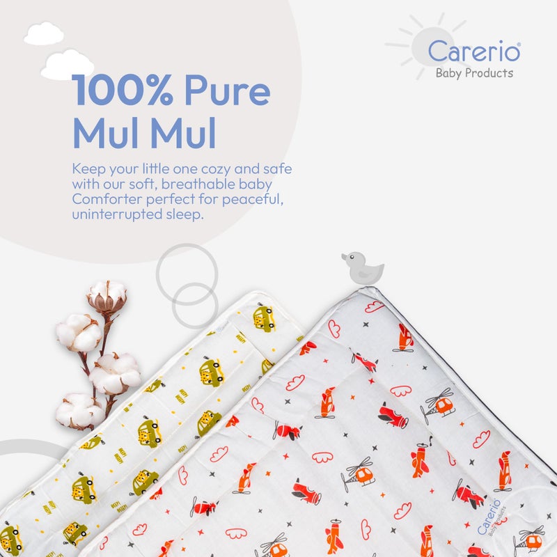 Carerio Newborn Baby Godadi, Soft Mulmul Cotton Baby Bed, Godadi, Crib Sheet, Cartoon Mat Bedding, Multicolor (Medium, Pack of 2 (03)) - Image 2