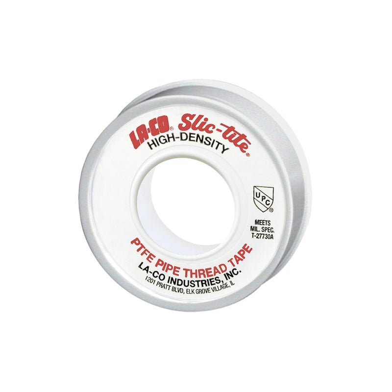 Laco 44083 Slic-Tite PTFE Pipe Thread Tape, Premium Grade [600" Length, 1/2" Wide], White - Image 1
