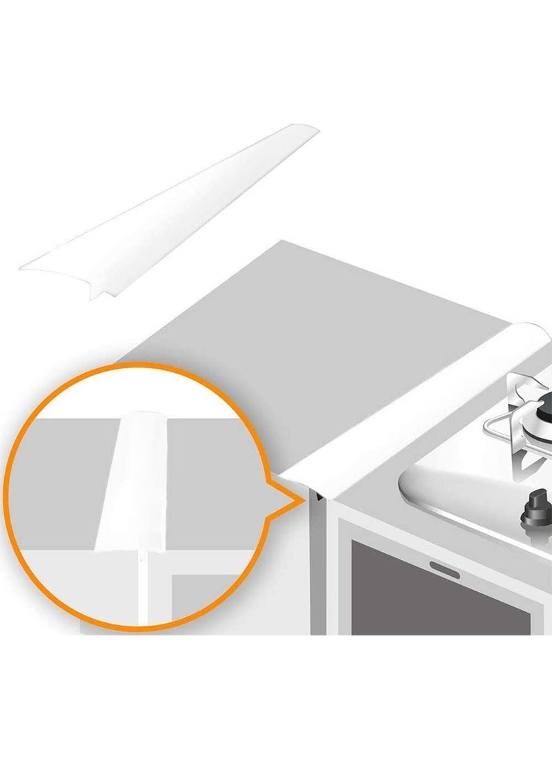 Linda's Essentials Lindas Essentials Silicone Stove Gap Covers 2 Pack Heat Resistant Oven Gap Filler Seals Spaces Between Stovetop and Counter Easy to Clean Stove Side Guard 21 Inches White 