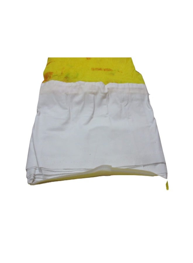 DLK Mosquito Net Four Side Hanging Cotton Printed King and Queen Size Double Bed with Lace for Mosquito Protection,Room Décor, 6x7Ft.Yellow - Image 4